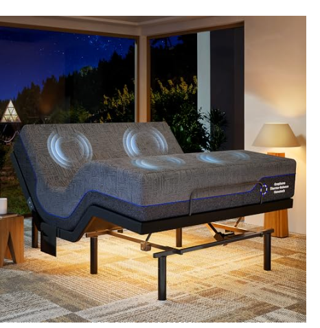 Marsail NS1 juego de base de cama ajustable reina con colchon de espuma viscoelastica de gel refrigerante de 12 pulgadas el mas vendido