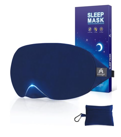 Máscara de algodón para dormir Mavogel hecha a mano con diseño de nariz ajustable que bloquea la luz.
