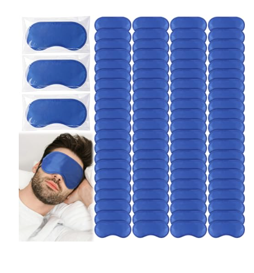 Paquete de 300 máscaras de ojos a granel Funnysoft para dormir envueltas individualmente con correa ajustable.