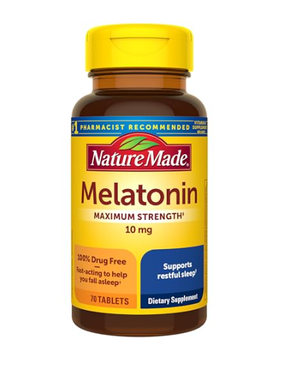 Nature Made tabletas de melatonina extra fuerte de 10 mg suministro para 70 dias suplemento dietetico para el sueno sin gluten
