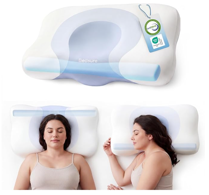 Almohada Cervical Ortopédica Bedsure de espuma viscoelástica para alivio del dolor de cuello