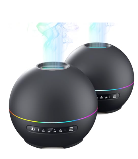 THIMONES paquete de 2 difusores de aceite esencial para el hogar ultrasonico de 200 ml silencioso 20 dB