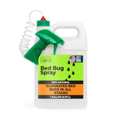 Natures Dome spray contra chinches de cama y acaros natural tasa de eliminacion 100 por ciento botella de 1 galon
