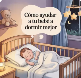 Portada de la guia PDF Como ayudar a tu bebe a dormir mejor para madres cansadas
